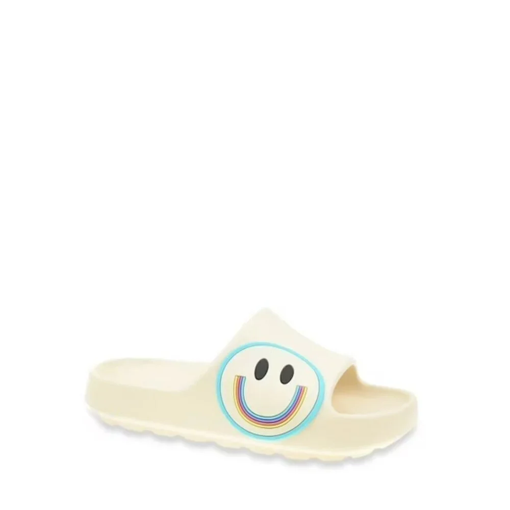 Wonder Nation Little Girl & Big Girl Icon Eva Slide Sandals, Size 13/1, Beige